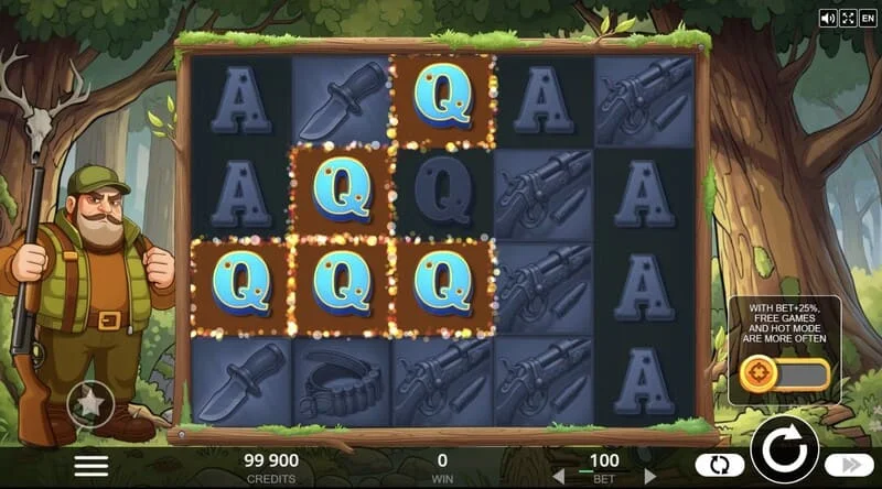 Hunt the Bucks – 5x4 peamine mänguekraan metsaloomade ja Coin-sümbolitega